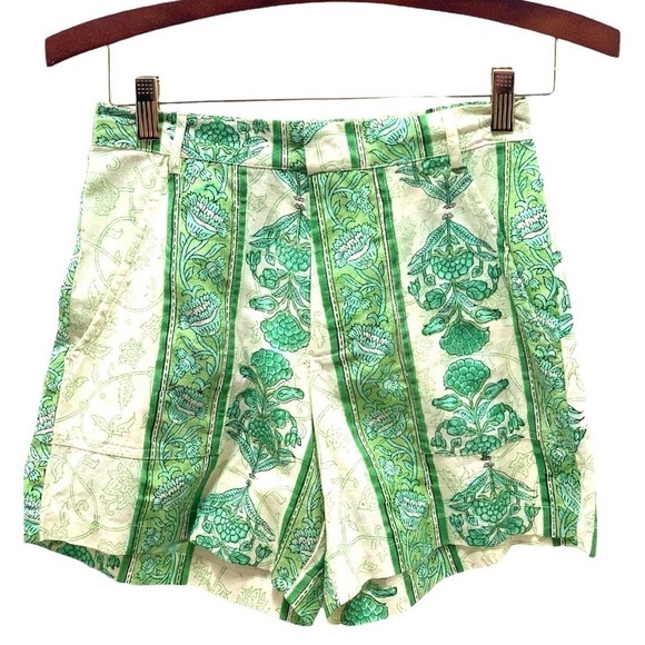 Roller Rabbit NWT Berrino High-Rise Sierra Botanical Floral Print Shorts Small - Picture 2 of 12